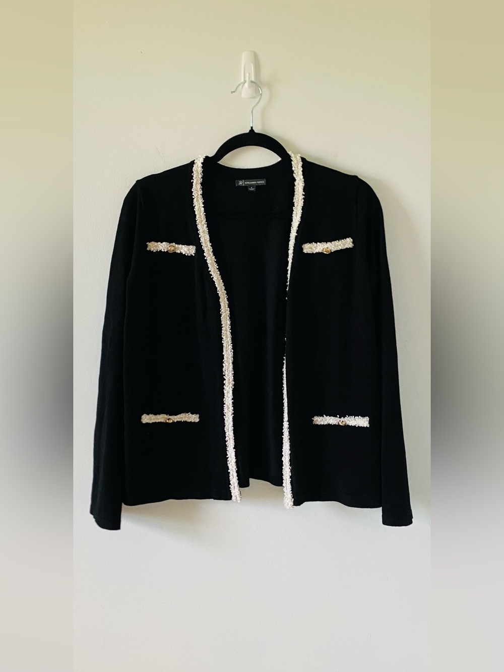 Adrianna Papell Viscose Knit Cardigan Open Front Sweater Size S Quiet Luxury EUC
